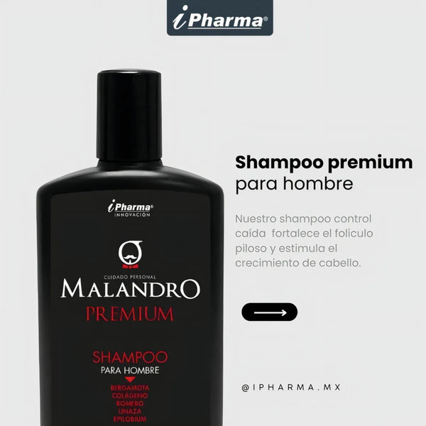 Shampoo Premium Anticaída Malandro para Hombre iPharma