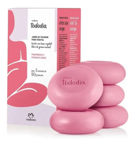 Set de 5 Jabones Frambuesa y Pimienta Rosa Natura