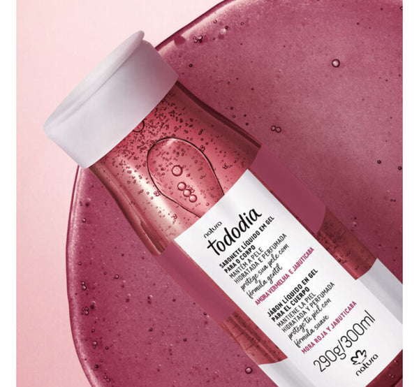 Jabon Liquido en Gel para el Cuerpo Mora Roja y Jabuticaba Natura