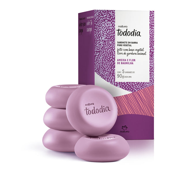 Set 5 Jabones en Barra Ciruela y Flor Vainilla Natura